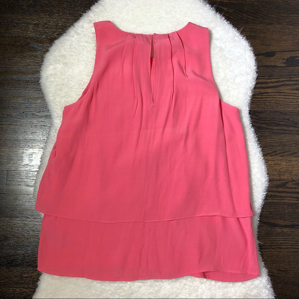 NWT J Crew Tiered Crepe Salmon Pink Tank Top - Picture 7 of 12